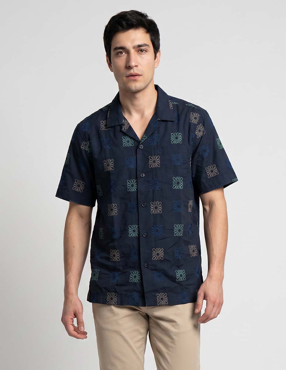 Sobrecamisa Casual De Algod—n Y PoliŽster Manga Corta Para Hombre Sobrecamisa Casual De Algod—n Y PoliŽster Manga Corta Para Hombre