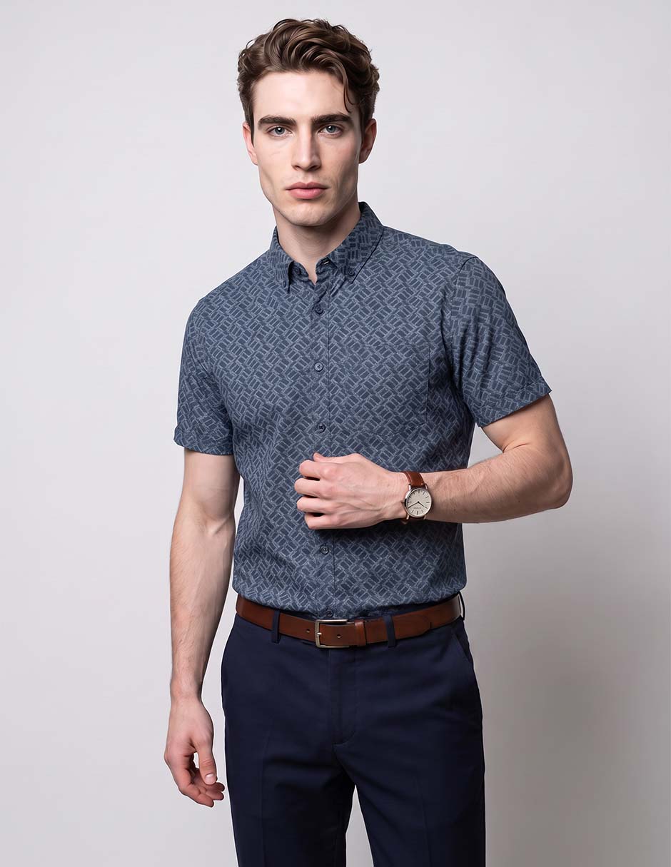 Camisa casual manga corta para hombre