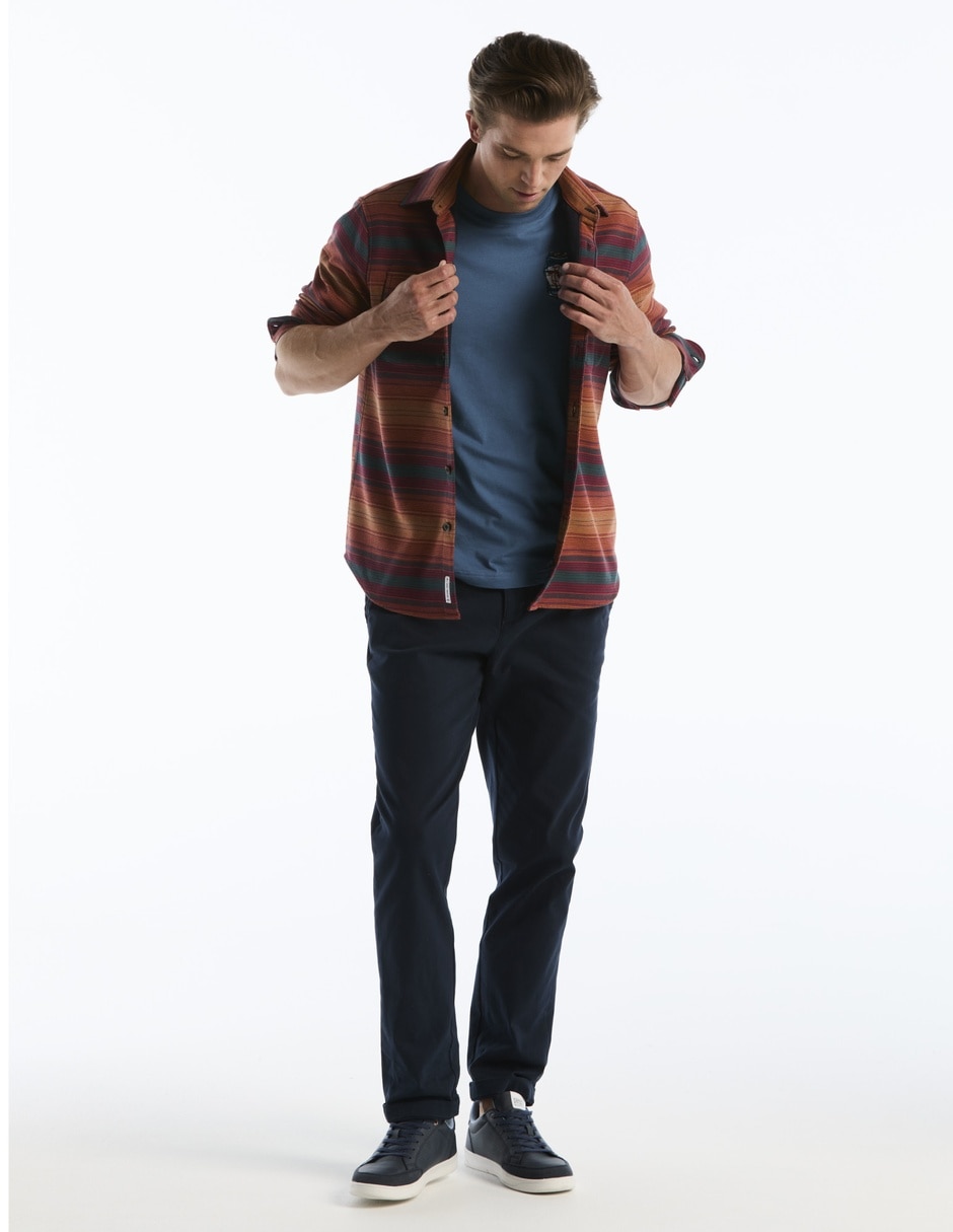 Camisa casual de algodón manga larga para hombre 5