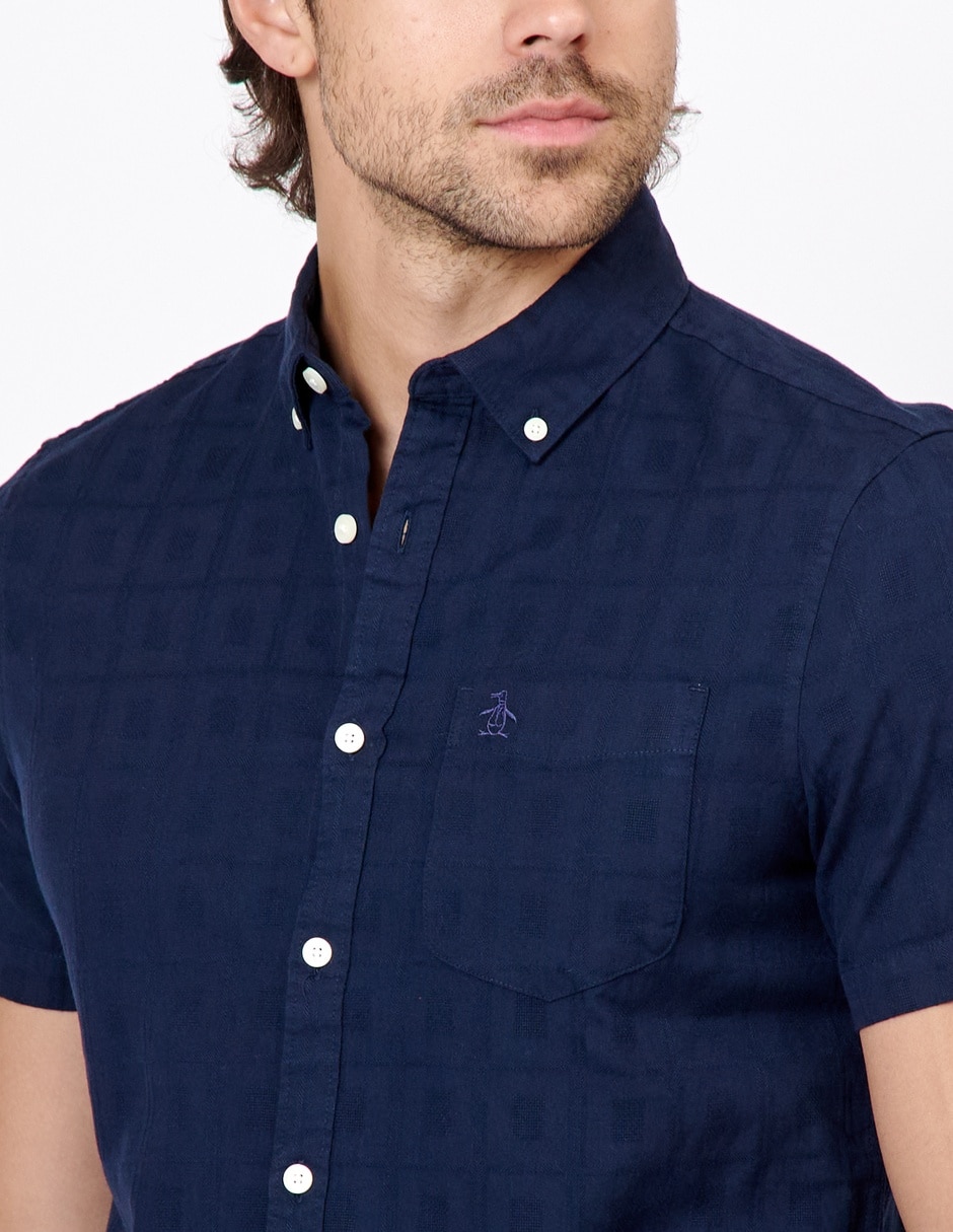 Camisa casual de algodón manga corta para hombre 5