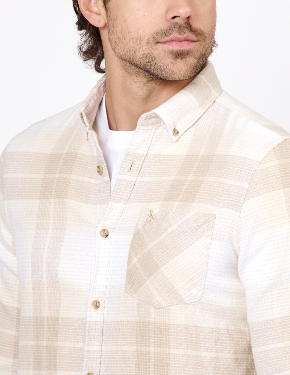 "camisa/sobrecamisa" casual "de" (si aplica) algodón "manga" larga "para hombre" 2