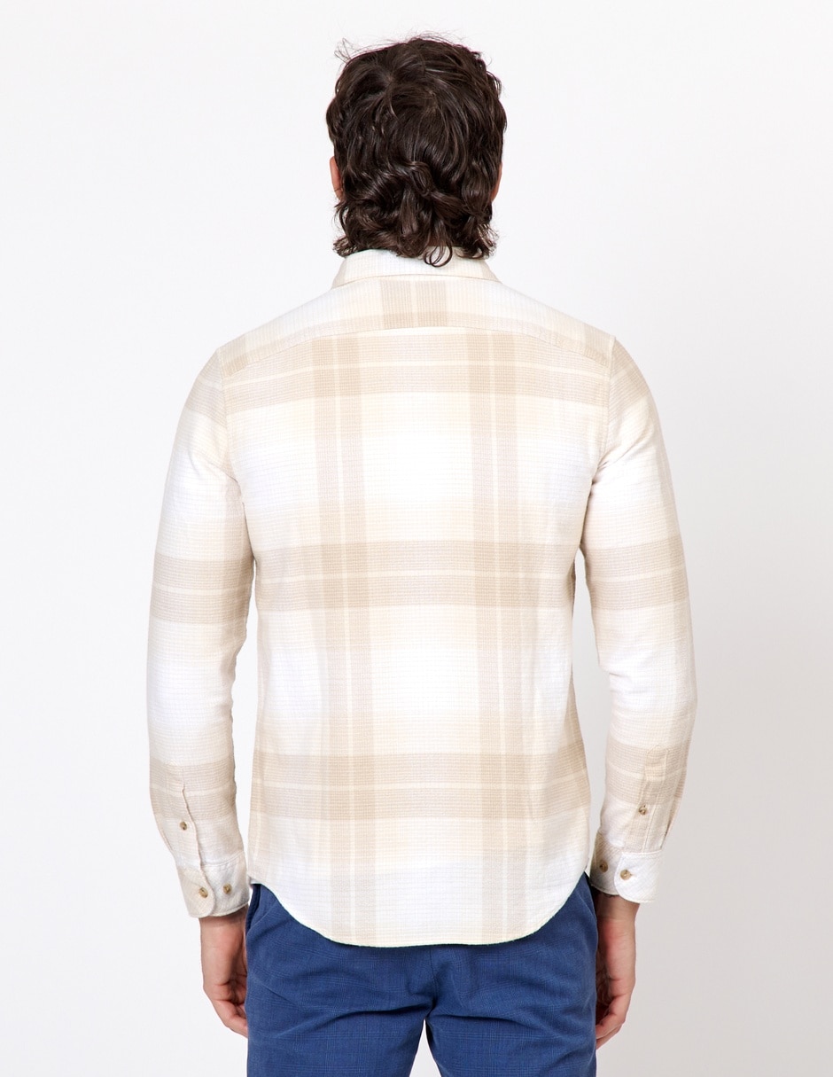"camisa/sobrecamisa" casual "de" (si aplica) algodón "manga" larga "para hombre" 3