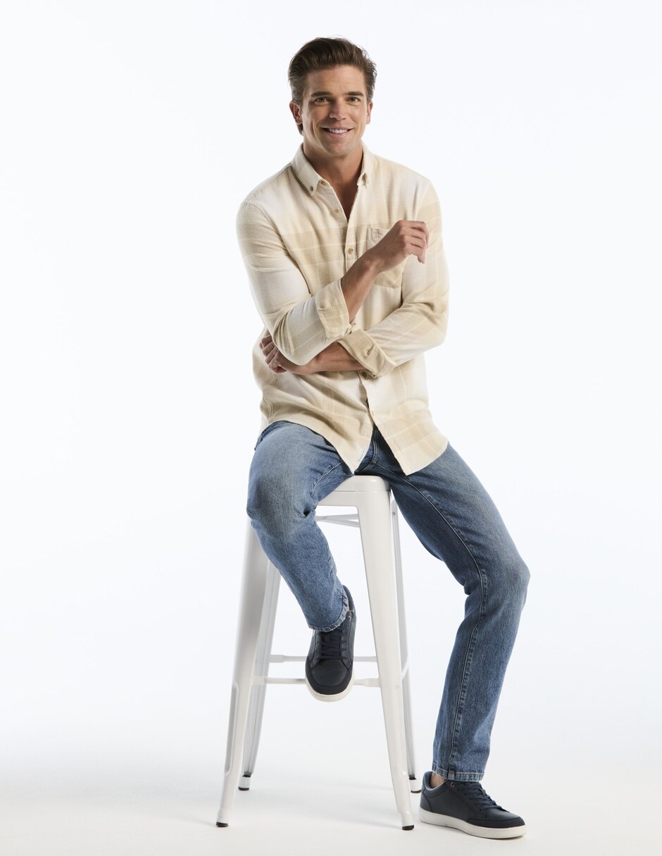 "camisa/sobrecamisa" casual "de" (si aplica) algodón "manga" larga "para hombre" 5