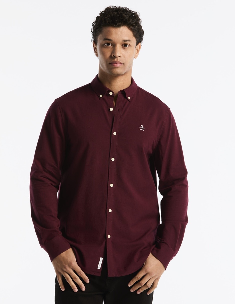 Camisa casual de algodón manga larga para hombre