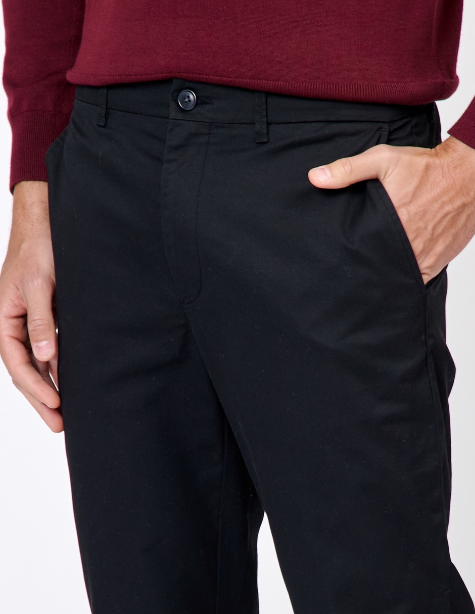 Pantalón casual chino regular de algodón para hombre 4