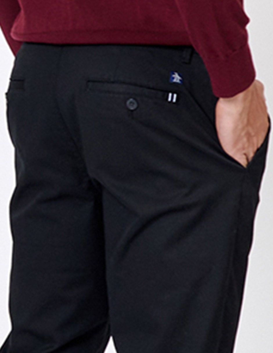 Pantalón casual chino regular de algodón para hombre 2