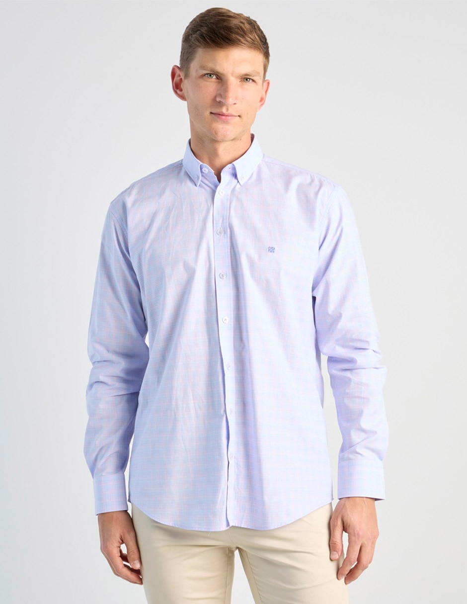 Camisa casual de algodón manga larga para hombre