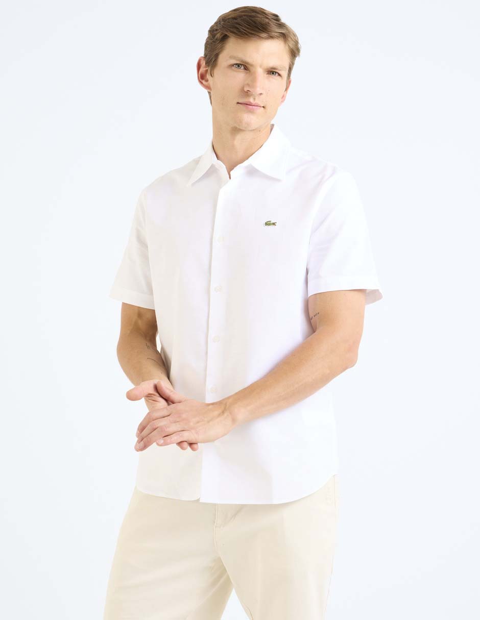 Camisa casual de algodón manga corta para hombre