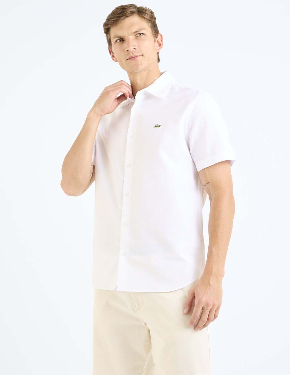 Camisa casual Lacoste de algodón manga corta para hombre
