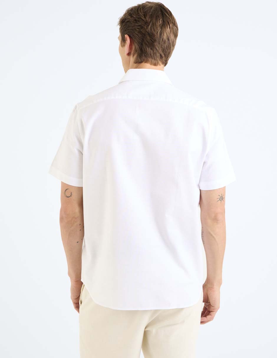 Camisa casual Lacoste de algodón manga corta para hombre