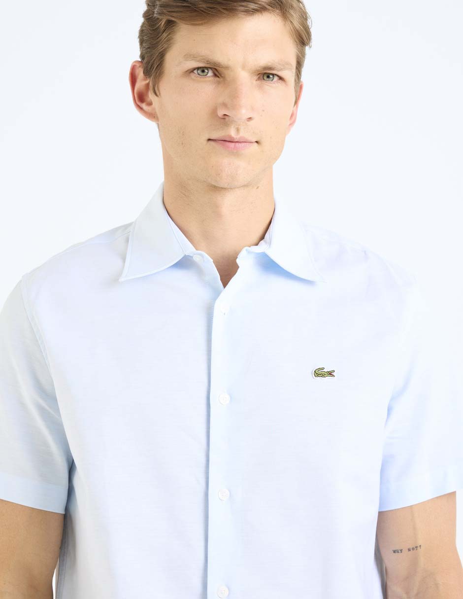 Camisa casual de algodón manga corta para hombre 4