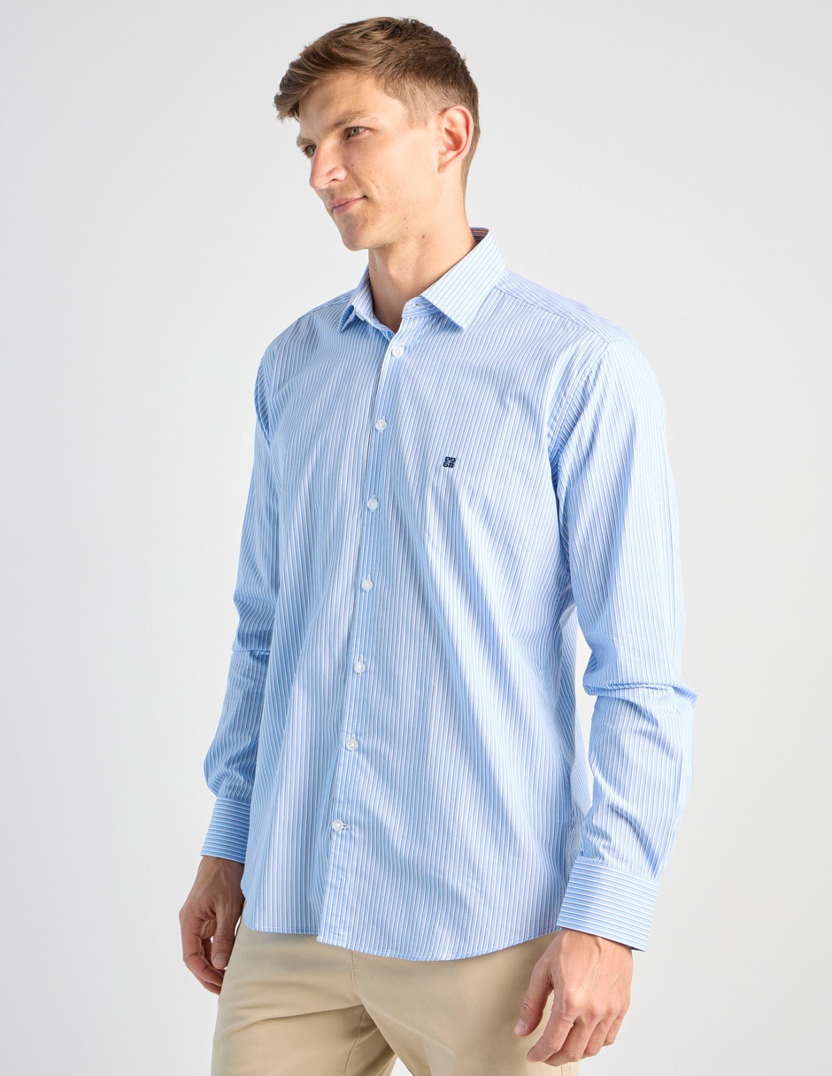 Camisa casual de algodón manga larga para hombre