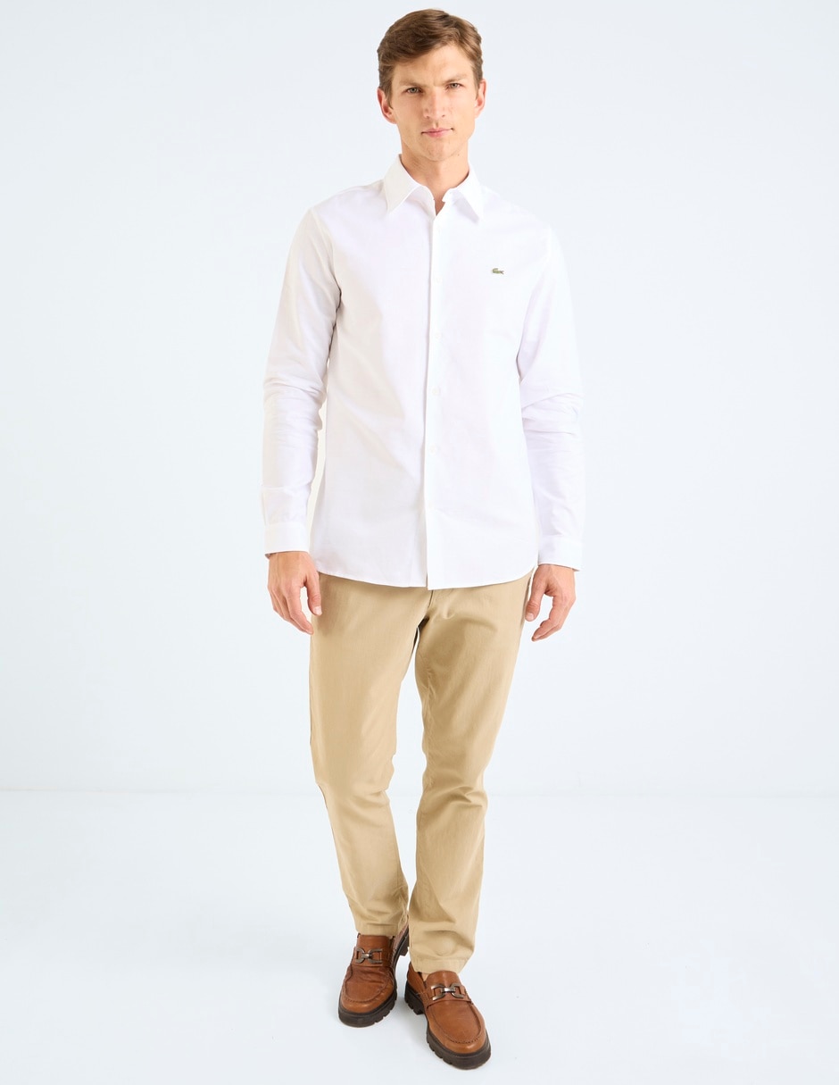 Camisa casual Lacoste de algodón manga larga para hombre