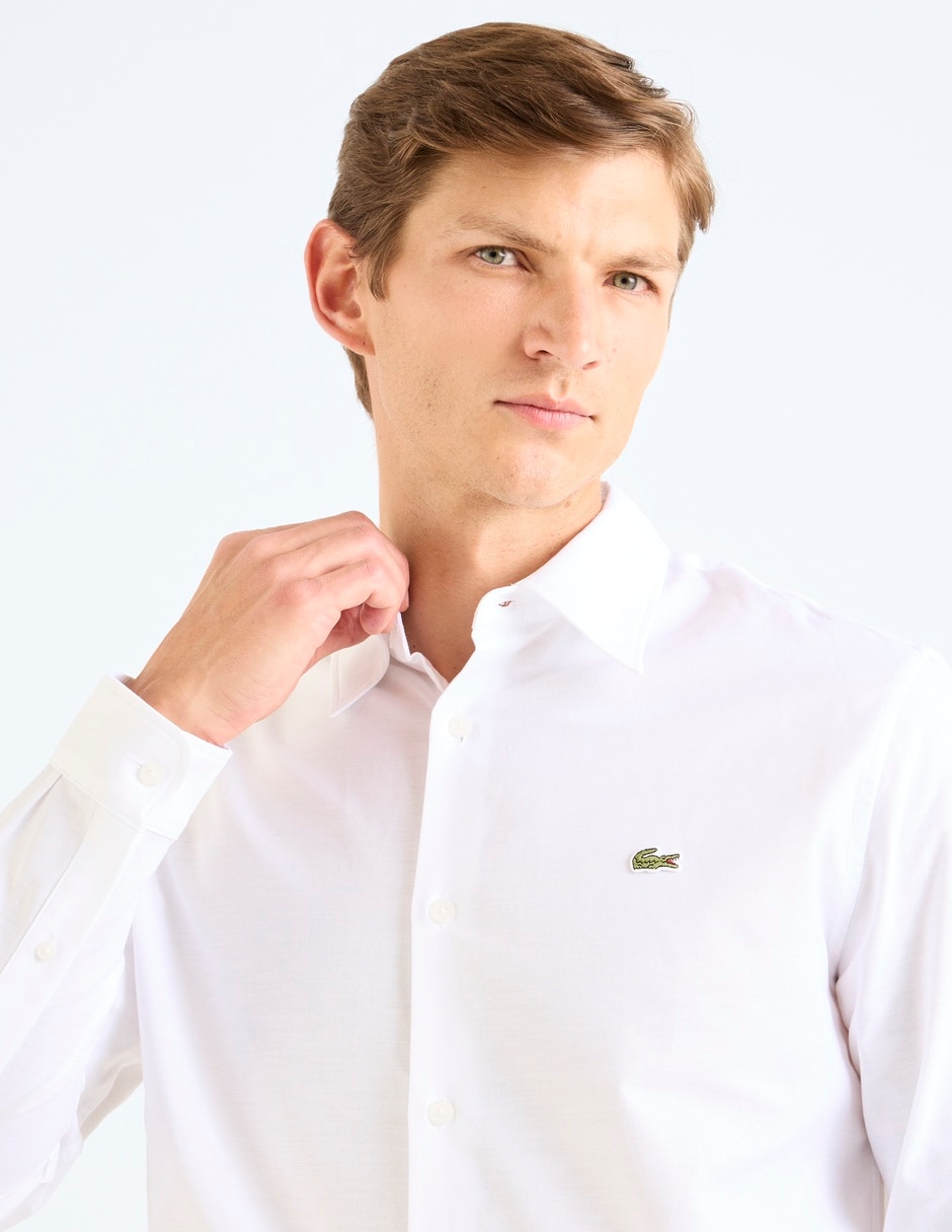 Camisa casual Lacoste de algodón manga larga para hombre