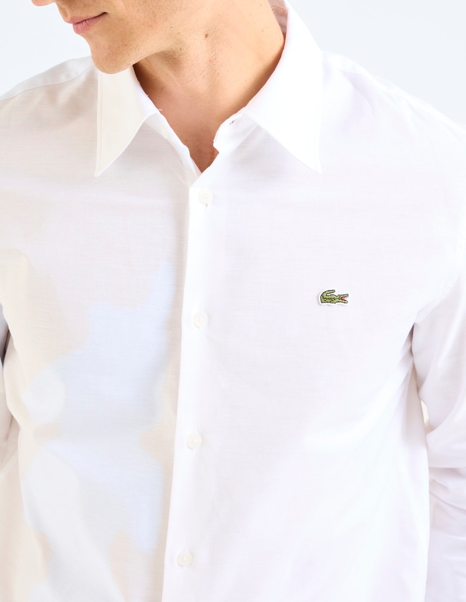 Camisa casual Lacoste de algodón manga larga para hombre
