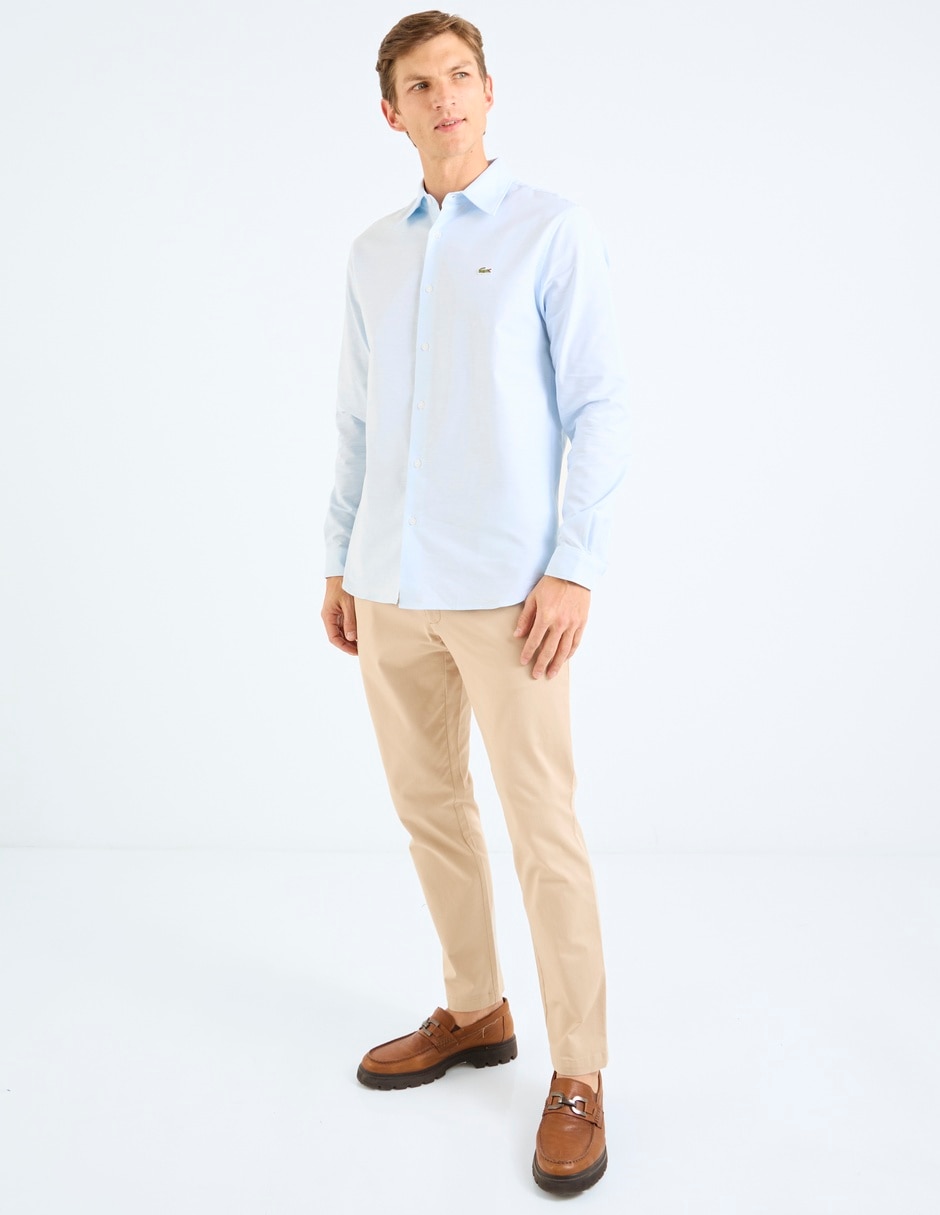 Camisa casual Lacoste de algodón manga larga para hombre