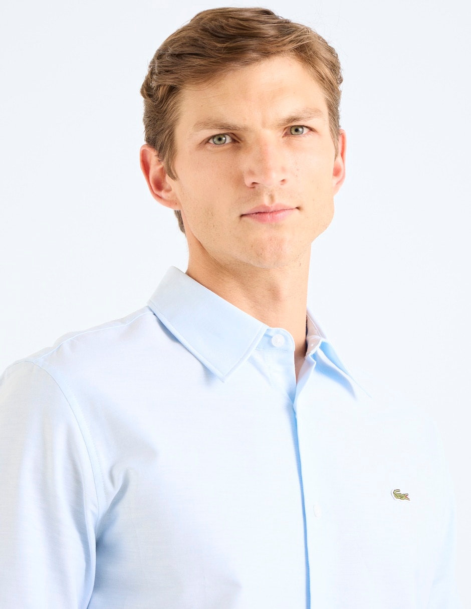Camisa casual Lacoste de algodón manga larga para hombre