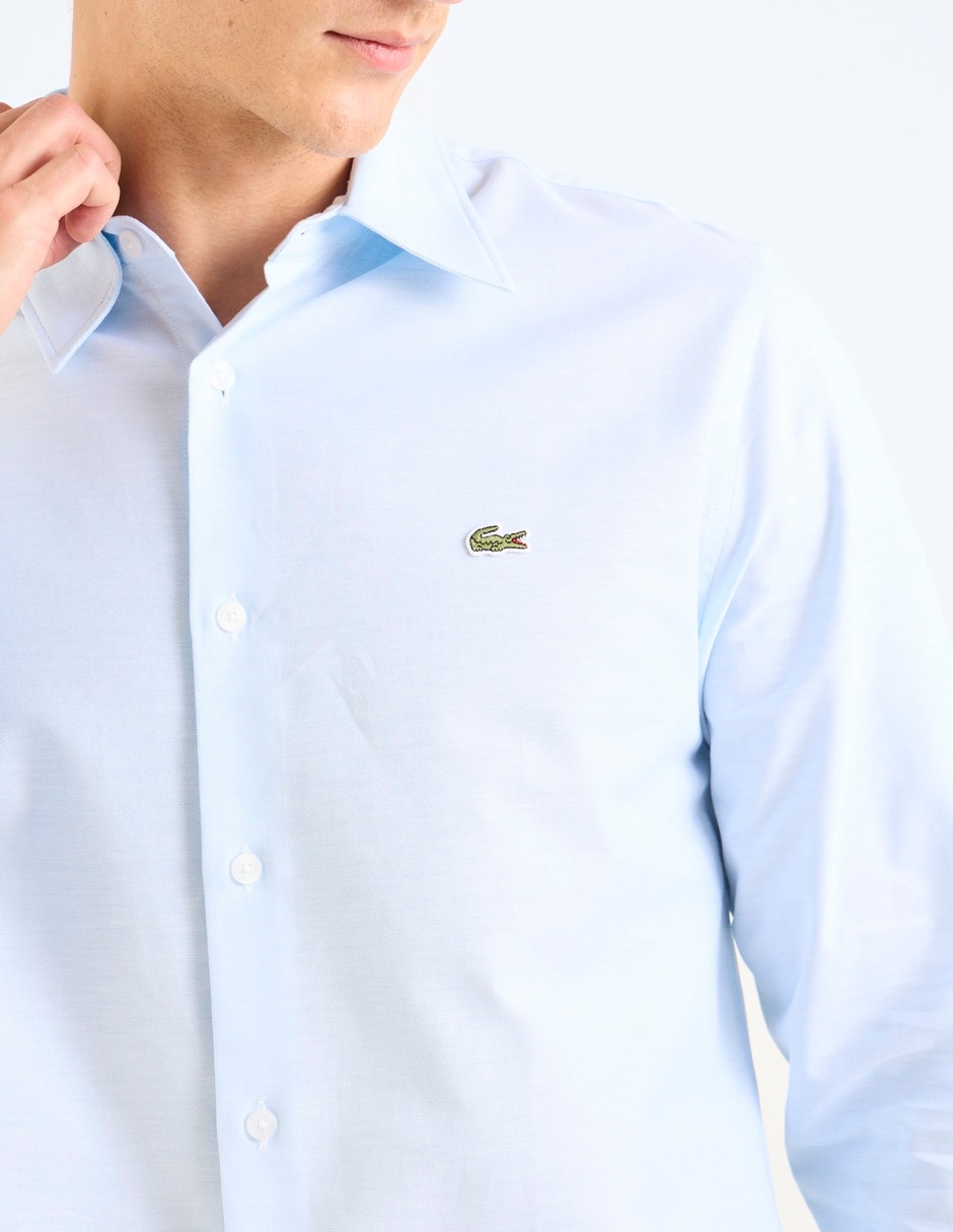 Camisa casual Lacoste de algodón manga larga para hombre