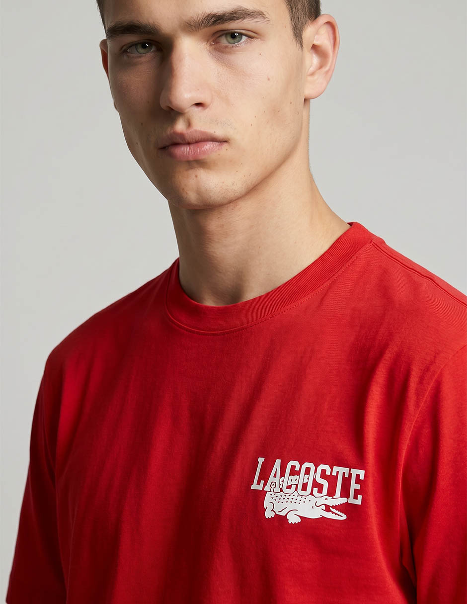 Playera lacoste cuello redondo para hombre