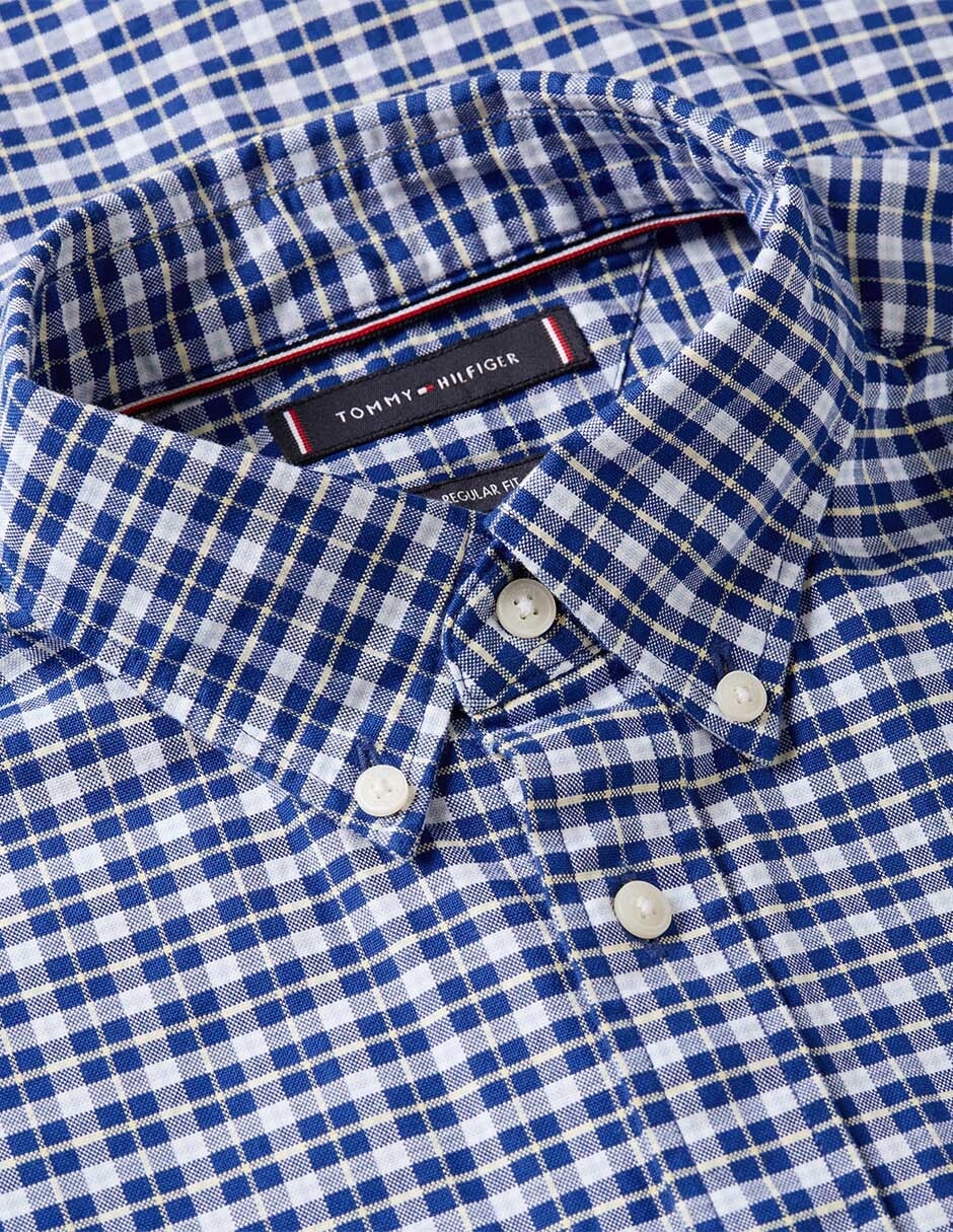 Camisa casual hilfiger de algodón manga larga para hombre 3
