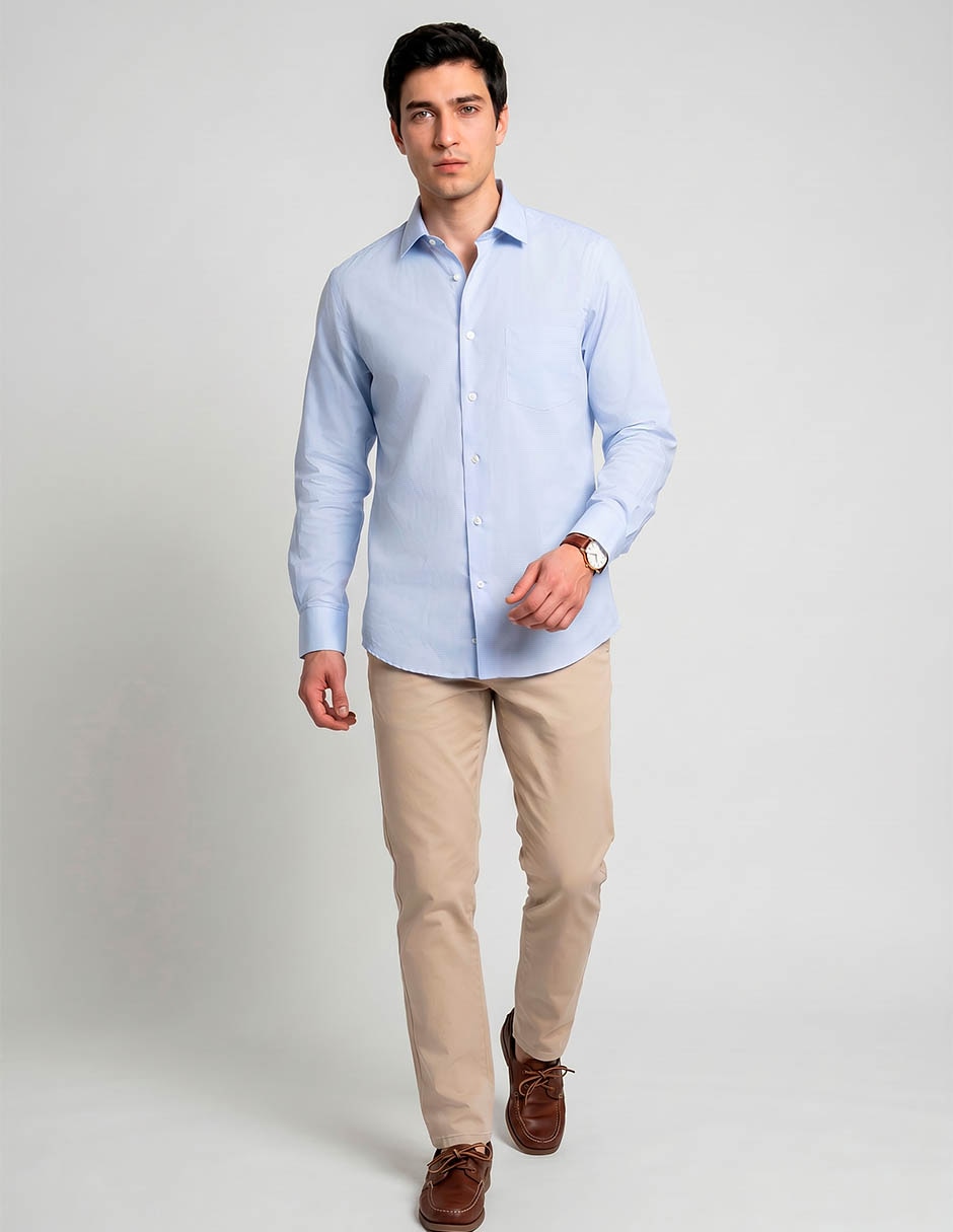 Camisa formal de algodón manga larga para hombre Camisa formal de algodón manga larga para hombre
