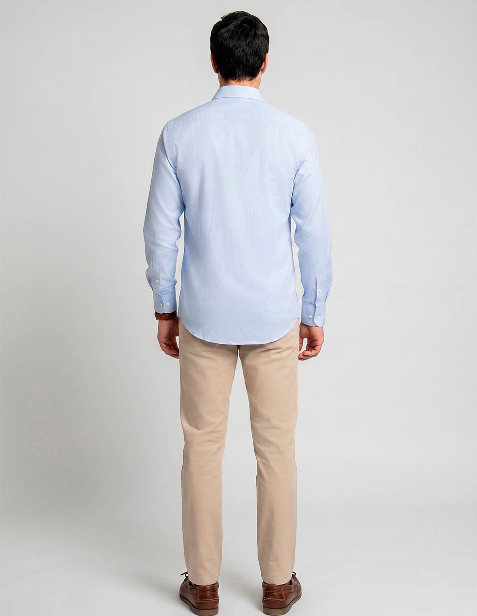 Camisa formal de algodón manga larga para hombre 2