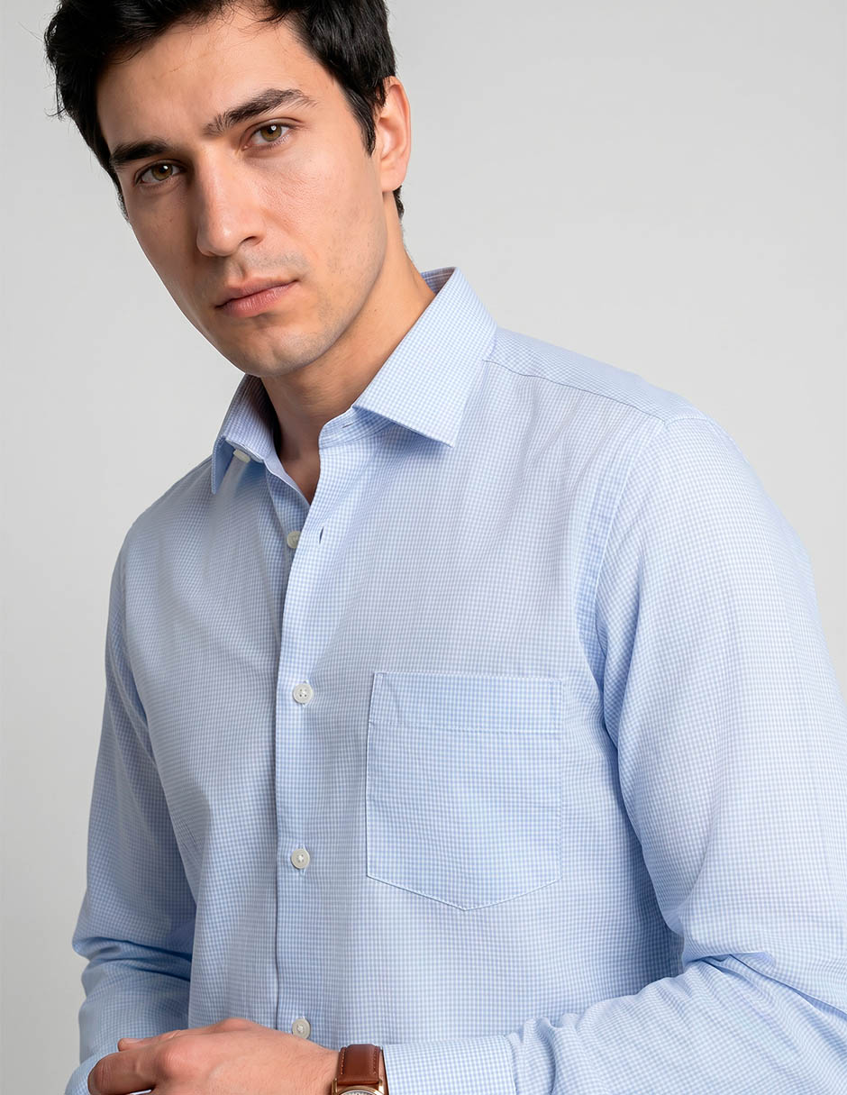Camisa formal de algodón manga larga para hombre 3