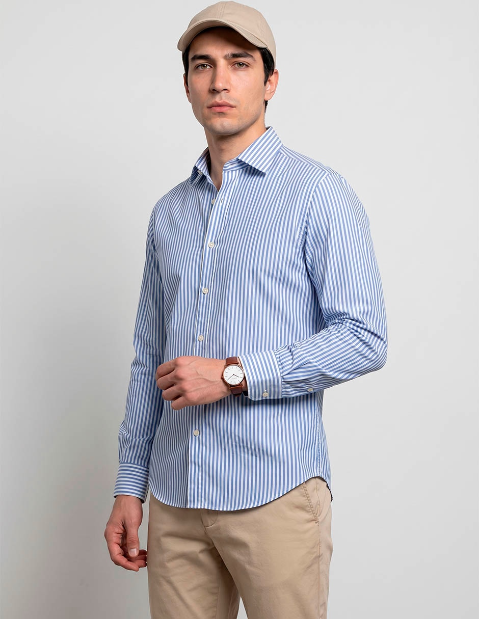 Camisa formal manga larga para hombre