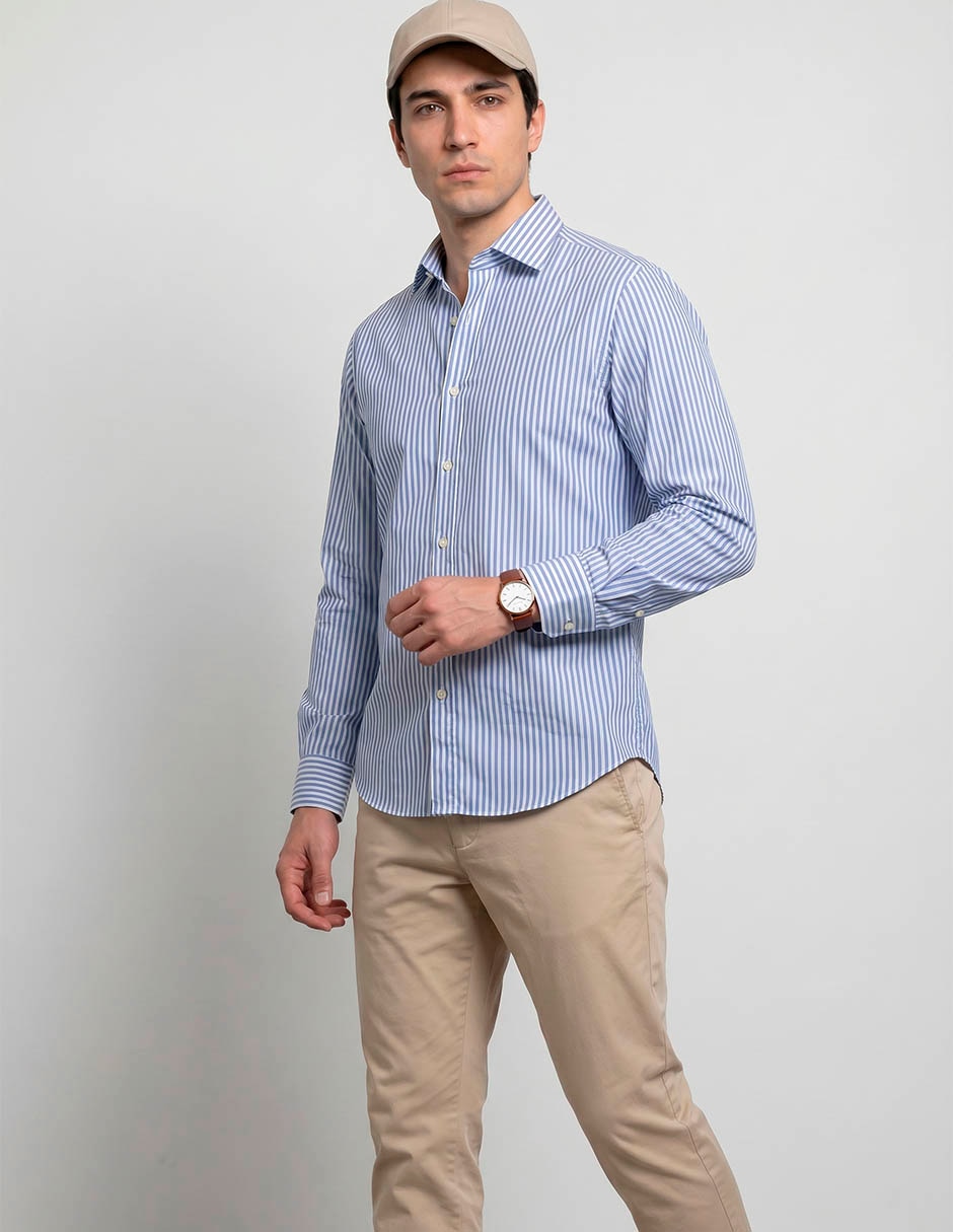 Camisa formal Scappino manga larga para hombre