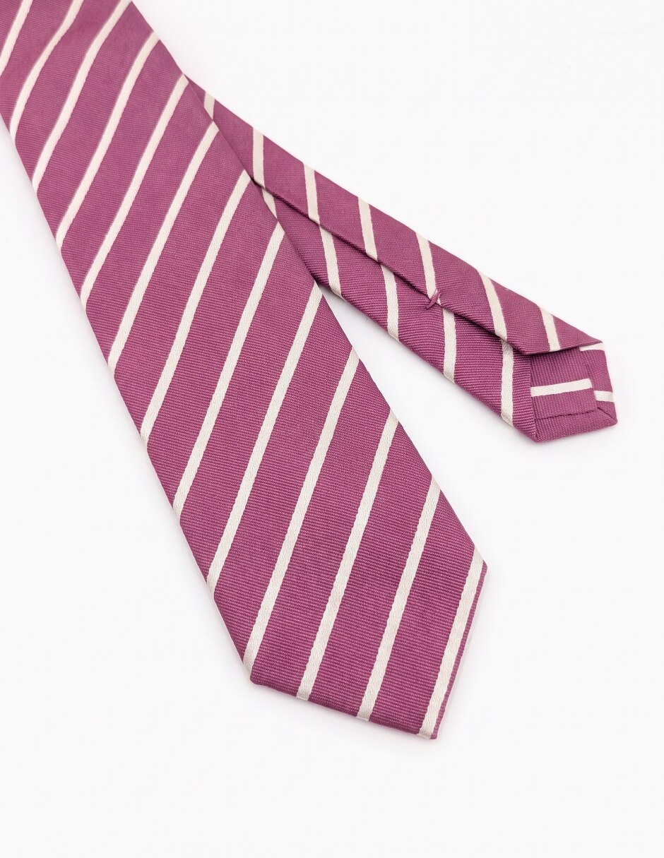 Corbata (6-8.5 cm) de seda estampado a rayas para hombre 3