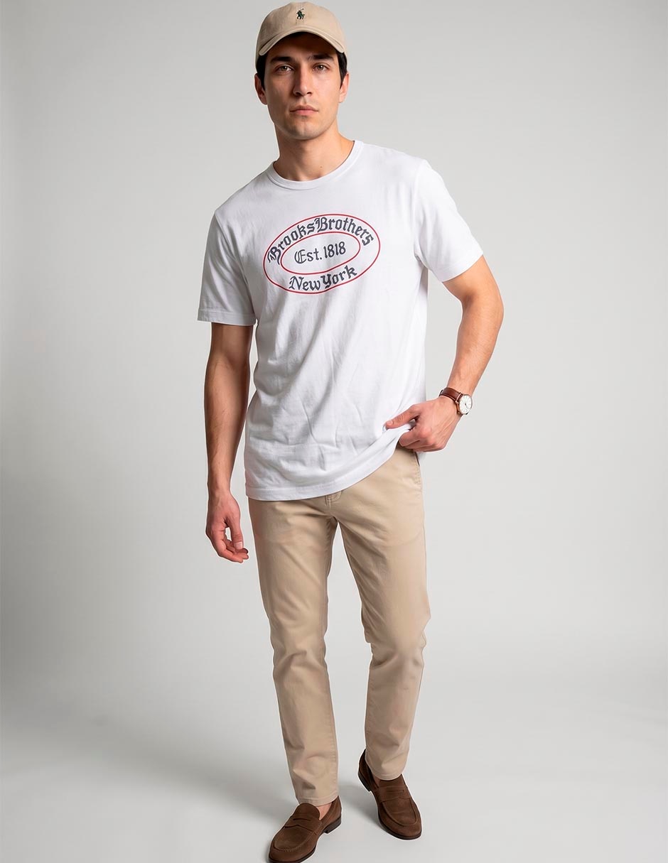 Camisa casual brooks brothers de algodón manga corta para hombre