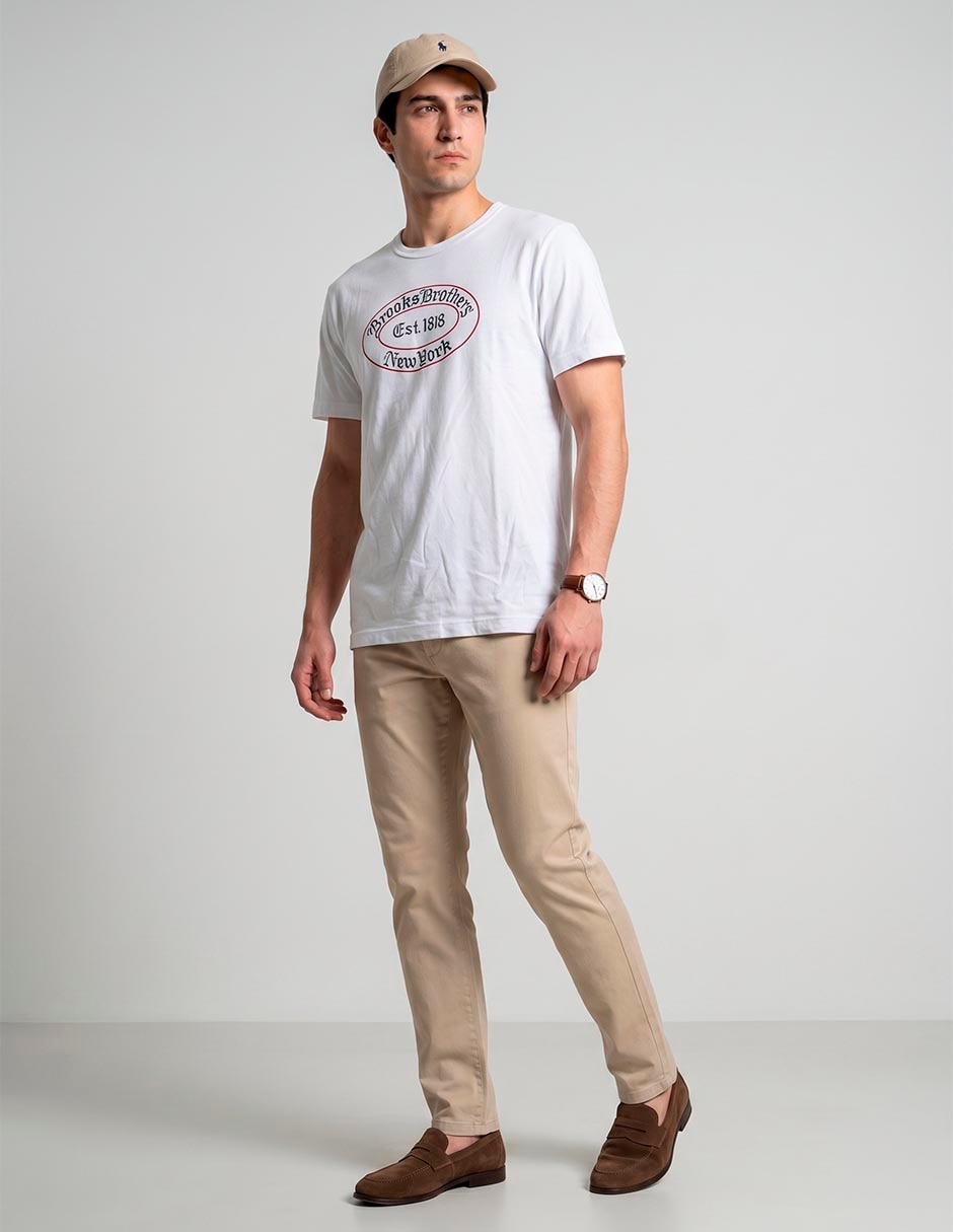 Camisa casual brooks brothers de algodón manga corta para hombre