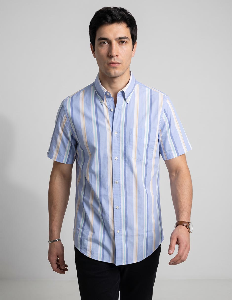 Camisa casual brooks brothers de algodón manga corta para hombre