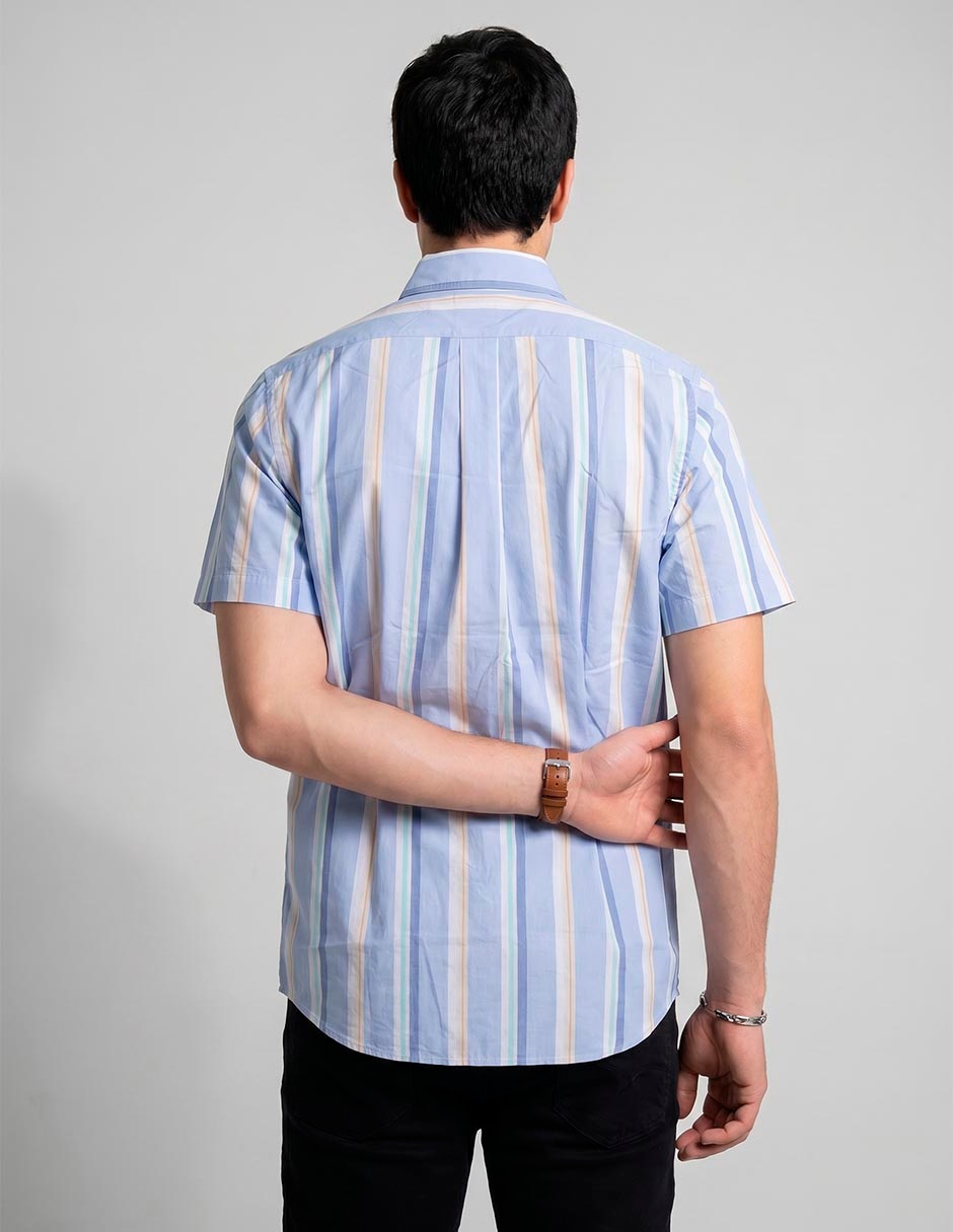 Camisa casual brooks brothers de algodón manga corta para hombre