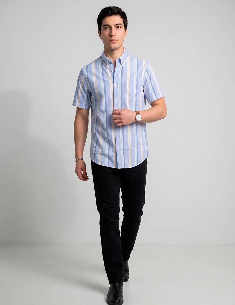 Camisa casual brooks brothers de algodón manga corta para hombre