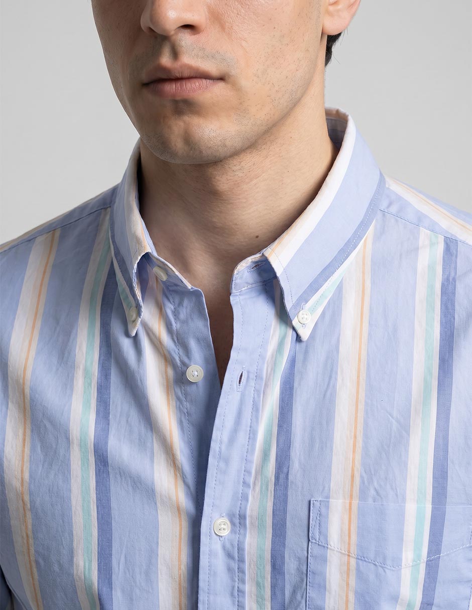 Camisa casual brooks brothers de algodón manga corta para hombre