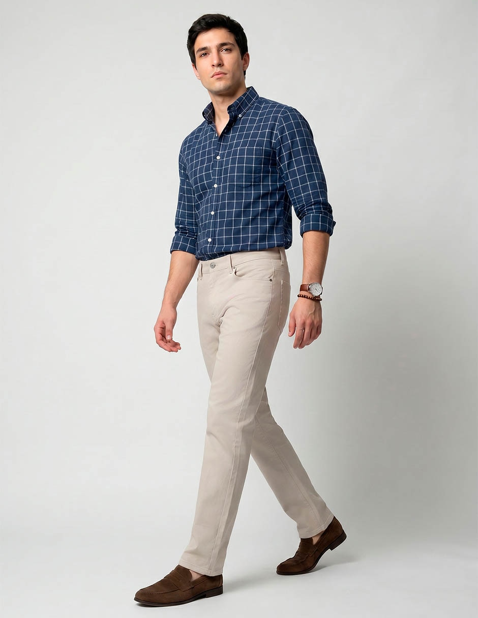 Pantalón Casual Chino Straight De Algodón Para Hombre 3