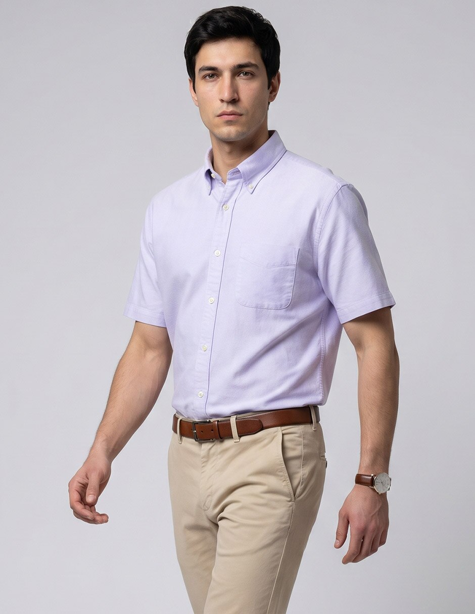 Camisa casual Brooks Brothers de algodón manga corta para hombre