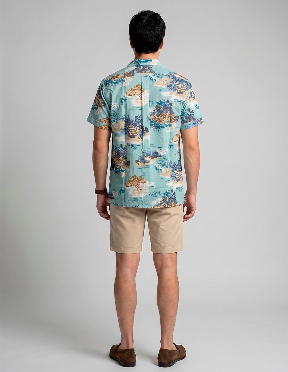 Camisa casual brooks brothers de algodón manga corta para hombre
