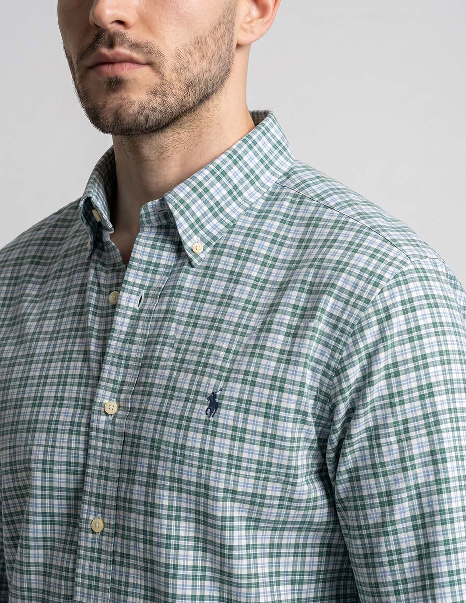 Camisa casual de algodón manga larga para hombre 2