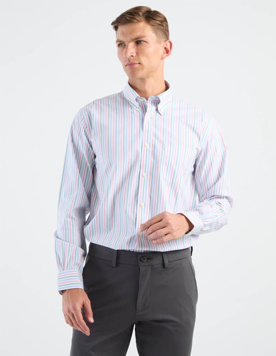 Camisa casual de algodón manga larga para hombre