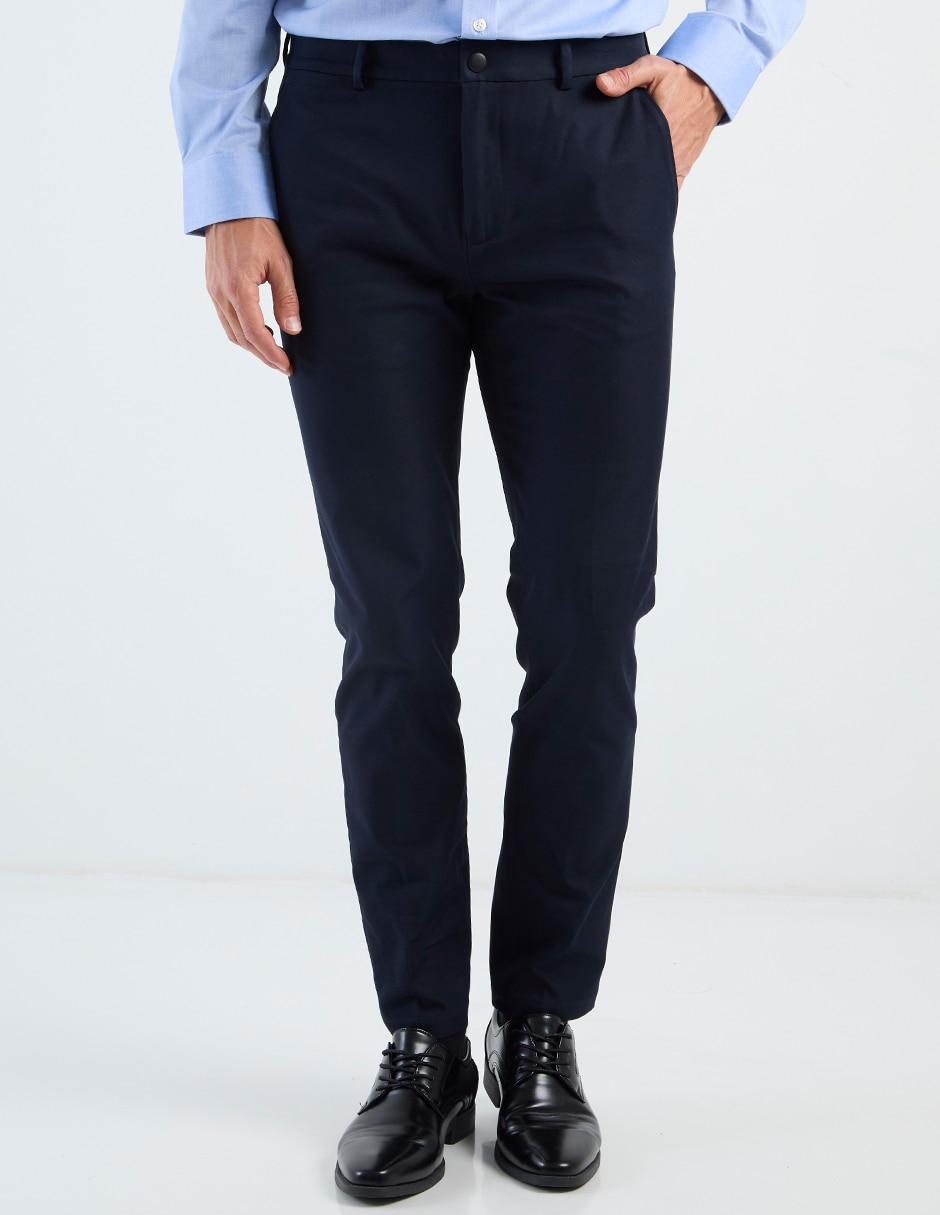 Pantalón regular regular de algodón para hombre