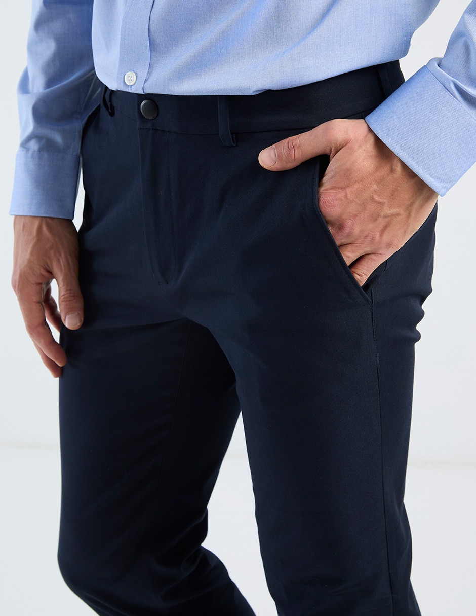 Pantalón regular regular de algodón para hombre 4