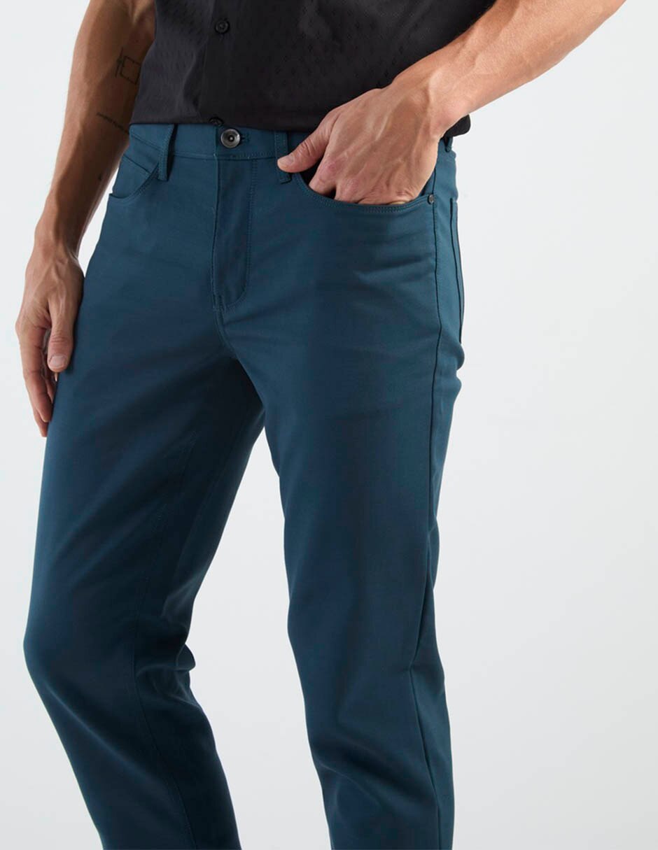 Pantalón casual regular slim de algodón para hombre 2