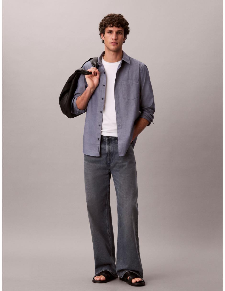 Camisa casual de algodón manga larga para hombre 6