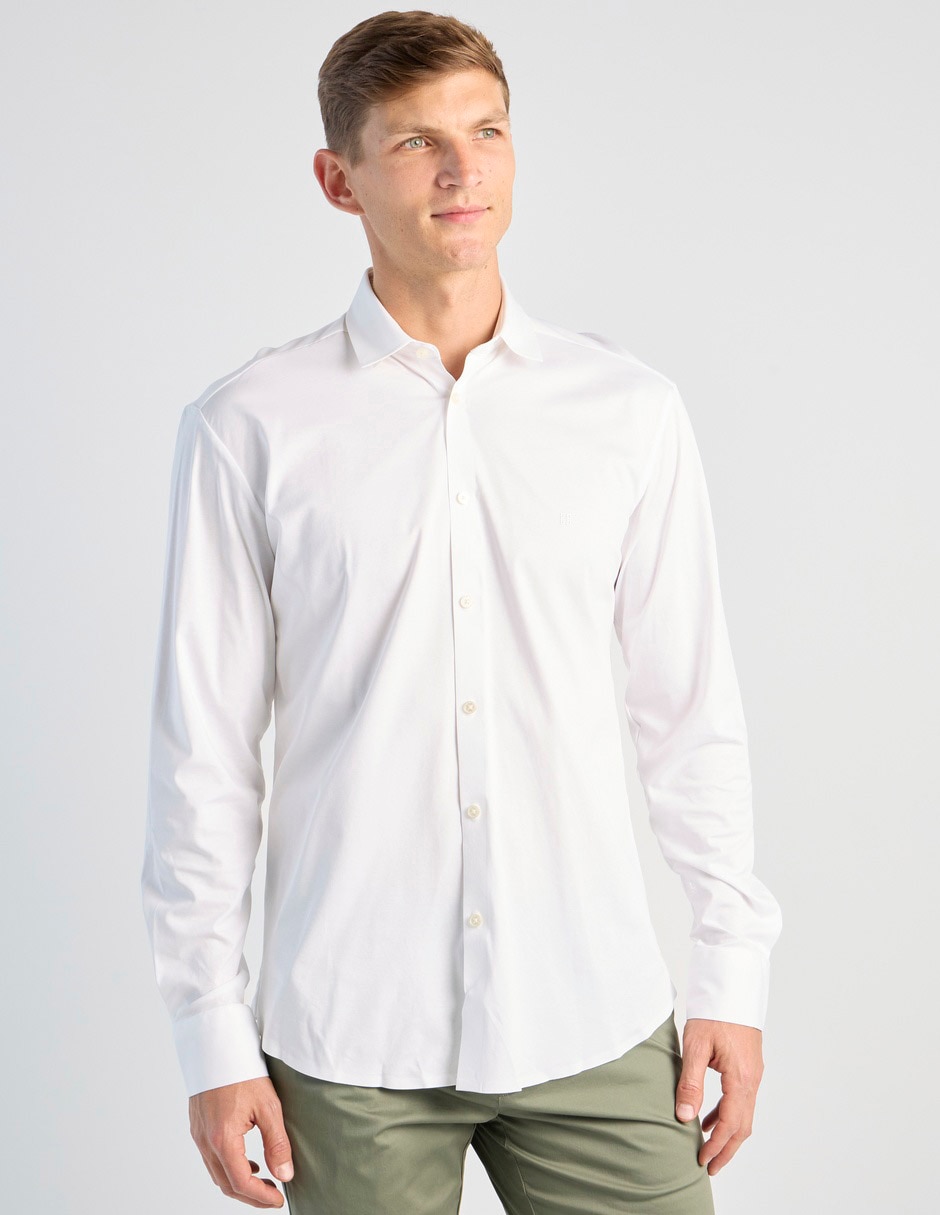 Camisa/Sobrecamisa Casual De (Si Aplica) Algodón Y Poliéster Manga Larga Para Hombre