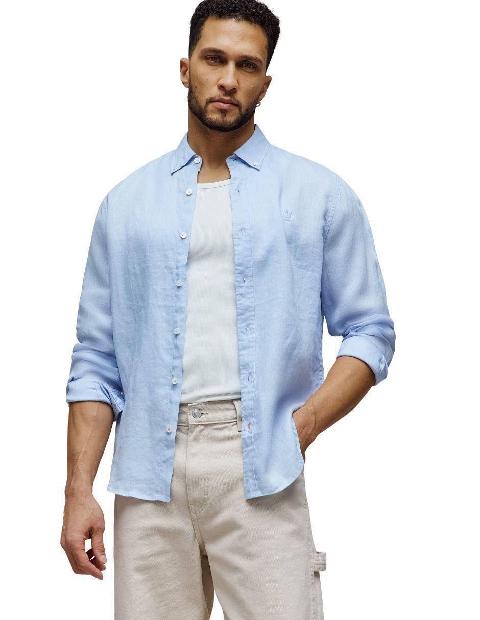 Camisa casual manga larga para hombre 4