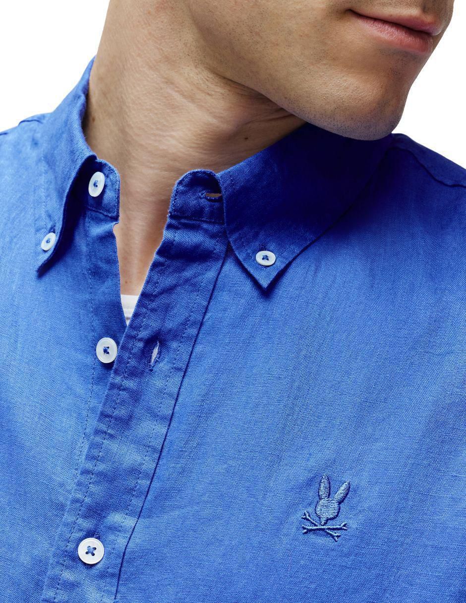 Camisa casual de lino manga corta para hombre