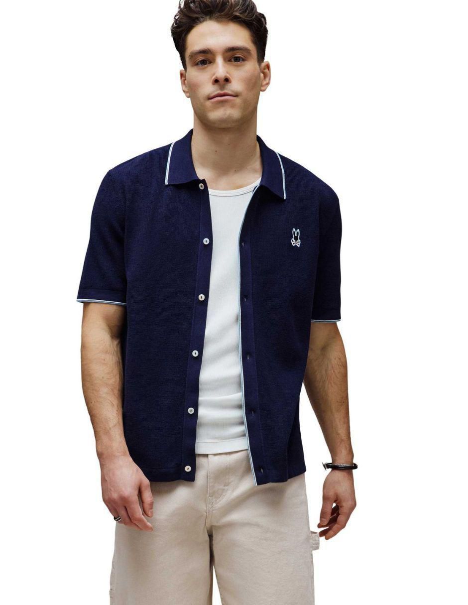 Camisa casual Psycho Bunny de algodón manga corta para hombre