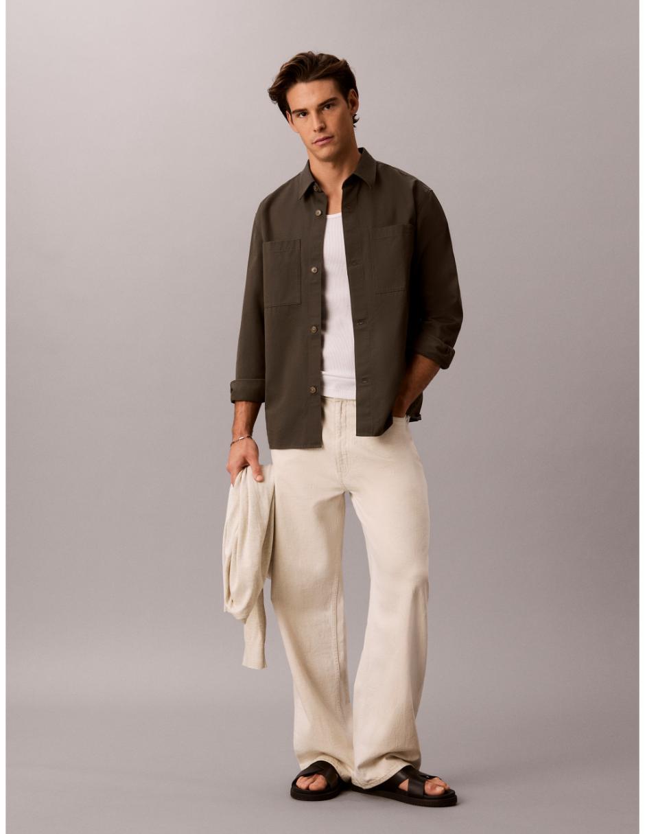 "camisa/sobrecamisa" casual "de" (si aplica) algodón "manga" larga "para hombre" 4